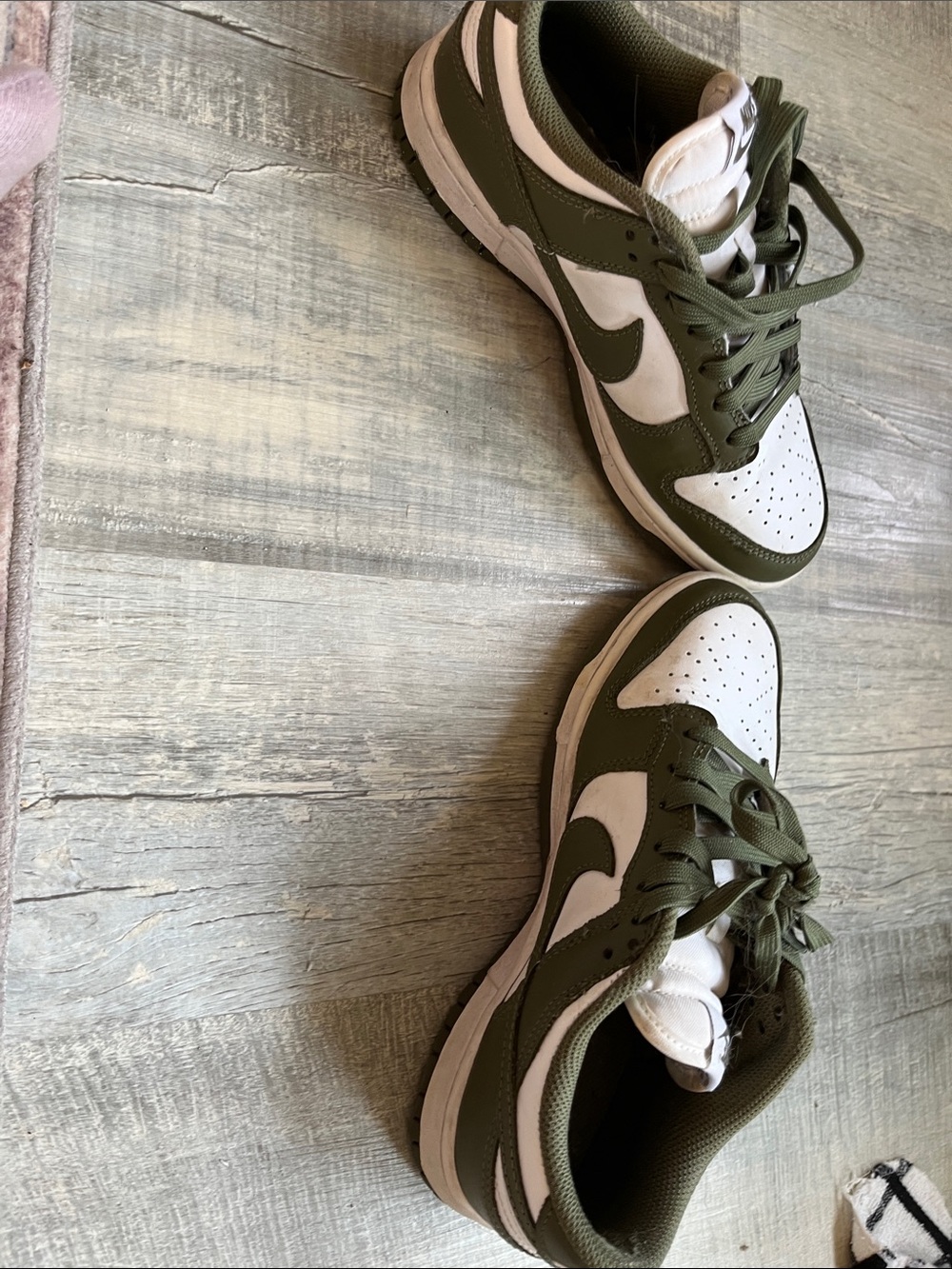 Nike Low-Top Sneakers in Olive Green & White